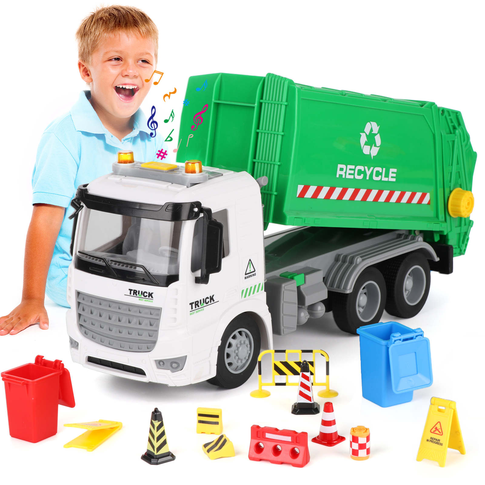 Children's sanitation truck pretend play toys